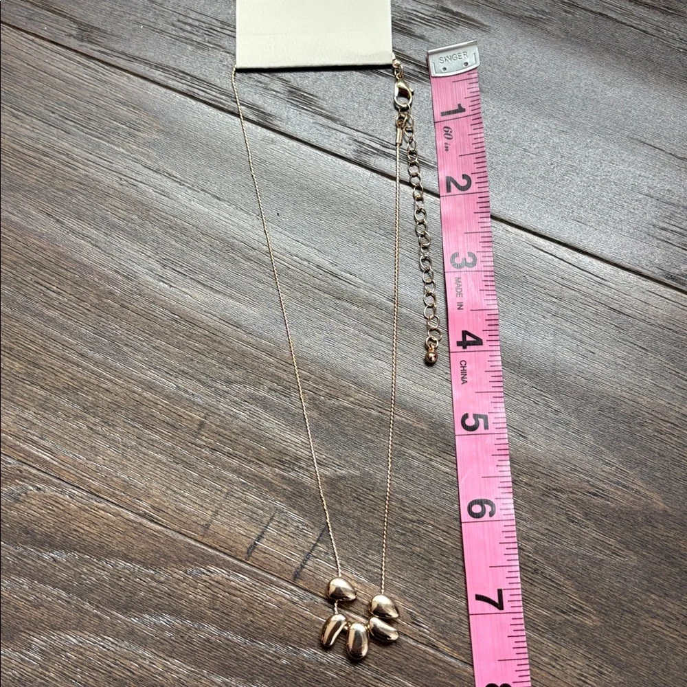 Carol D Studio Goldtone chain, 5 puff petal charms,dainty